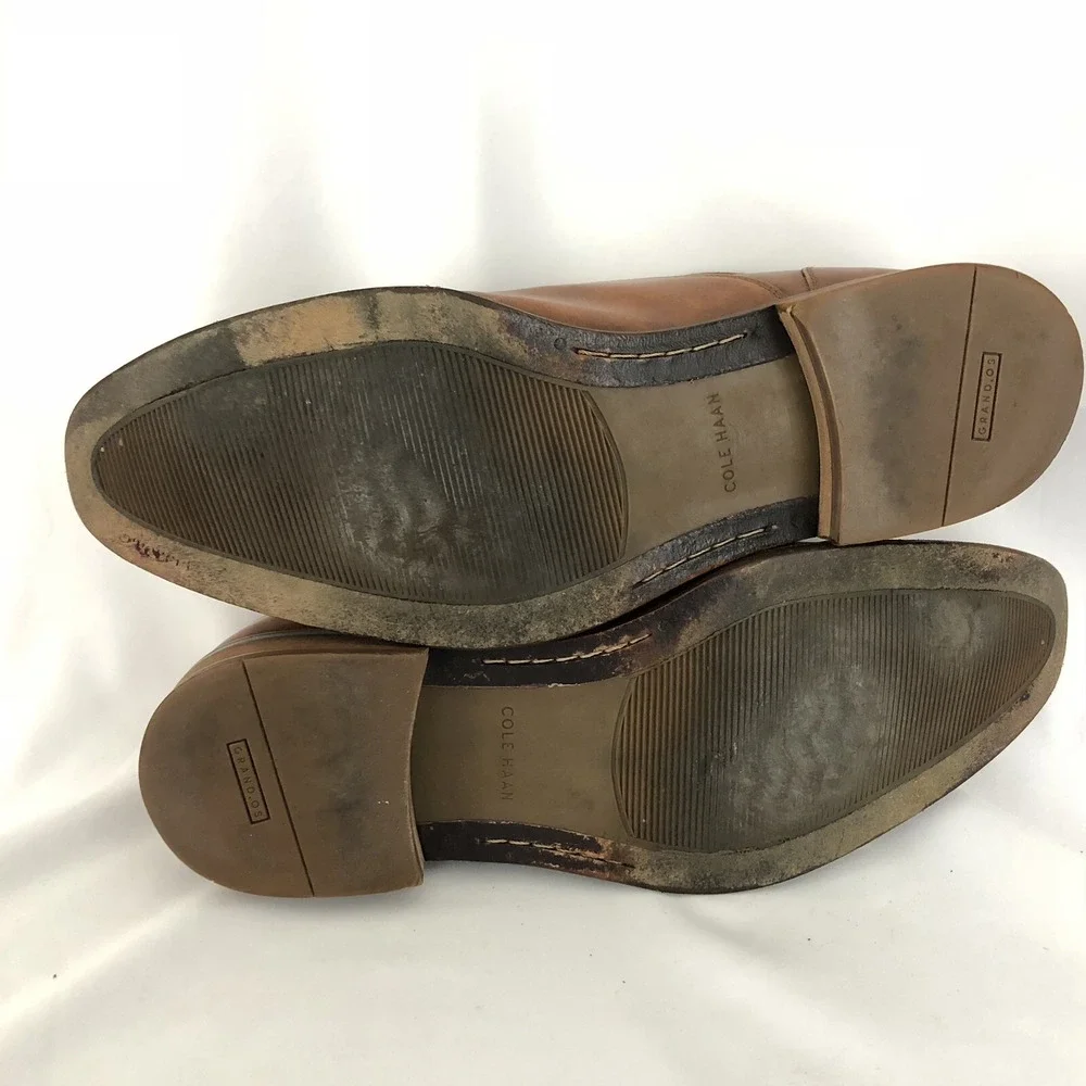Cole Haan Grand OS  Mens Brown Leather Oxford Dress Shoes Size‎ 11.5 C12849